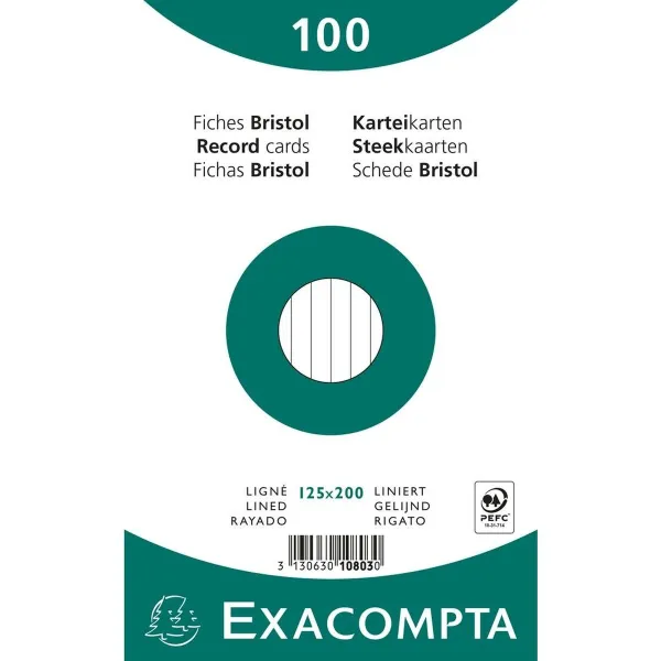 Kārtis Exacompta Balts 12,5 x 20 cm (12 gb.)