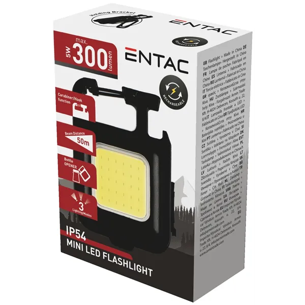 Entac Mini Cube Keychain Rechargeable 200mAh Flashlight