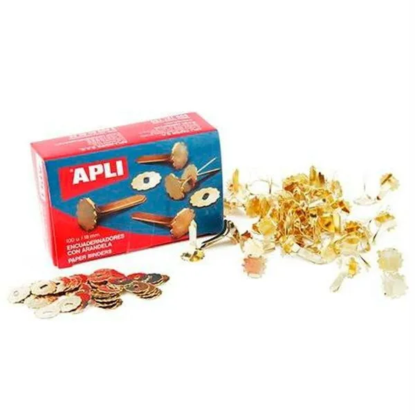 Металлические переплётчики Apli Позолоченный 25 mm 100 Предметы (10 штук)