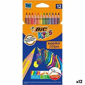 Цветные карандаши Bic KIDS EVOLUTION STRIPES Разноцветный 12 Предметы (12 штук)