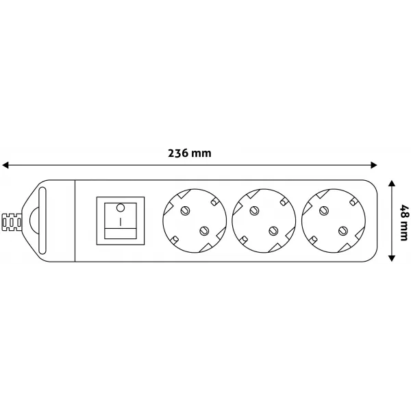 Rewireable 3 Sockets with Switch