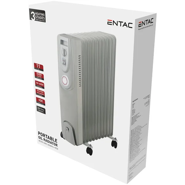 Oil Heater 9 Fins 2500W White with Timer