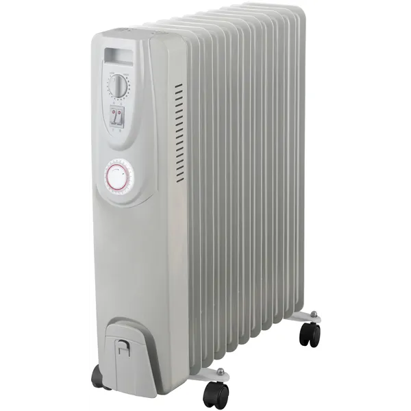 Oil Heater 9 Fins 2500W White with Timer