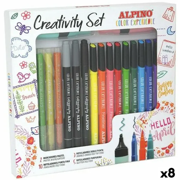 Žymeklių rinkinys Alpino CREATIVITY COLOR EXPERIENCE Spalvotas 20 Dalys (8 vnt.)