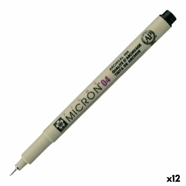 Vilt Talens Sakura PIGMA MICRON 04 Must (12 Ühikut)
