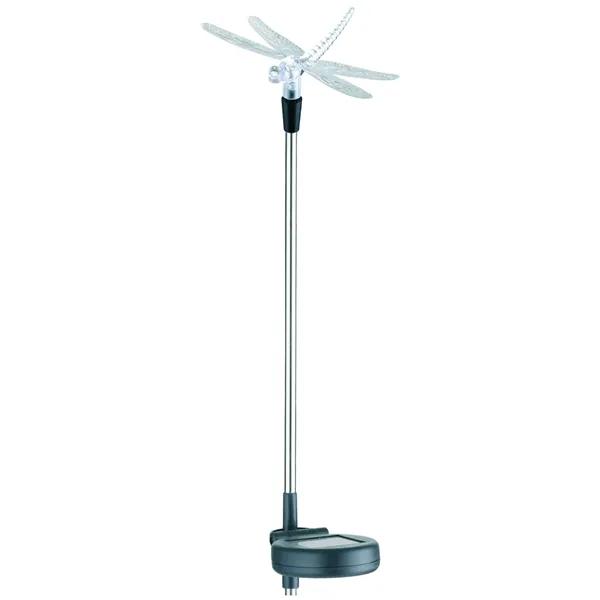 Garden Solar Lamp 34cm RGB Stainless Steel Dragonfly