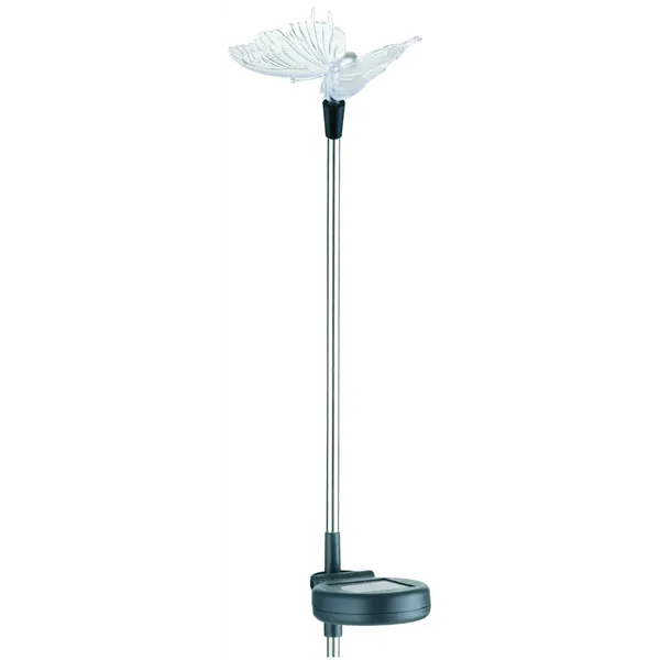 Garden Solar Lamp 34cm RGB Stainless Steel Butterfly