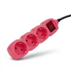 Socket Extension Cord S1 Color 3 Sockets With Switch 1.5m Color Series Pink