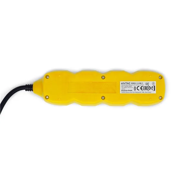 Socket Extension Cord S1 Color 3 Sockets With Switch 1.5m Color Series Yellow