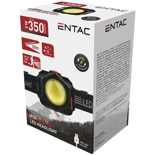 Entac Flashlight Battery Powered Multifunction Headlamp with Bag