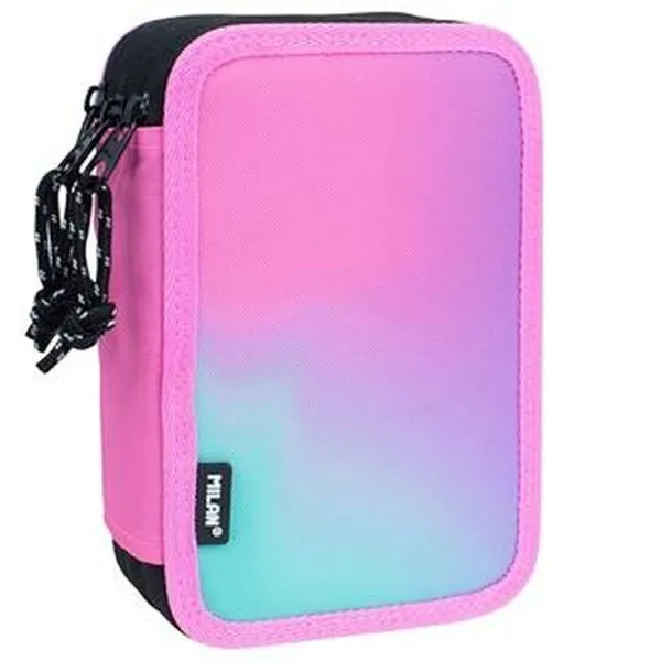Penālis ar vietu trim zīmuļiem Milan Sunset Rozā 19,5 x 13 x 7,5 cm (12 gb.)