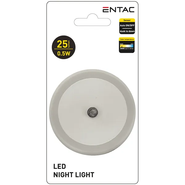 Entac Night Light 0.5W Round WW White