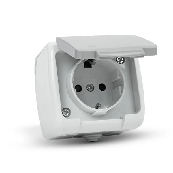 Stephan surface mounted wall socket earthed IP54