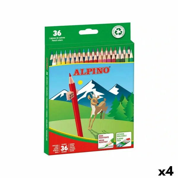 Цветные карандаши Alpino Разноцветный 36 Предметы (4 штук)