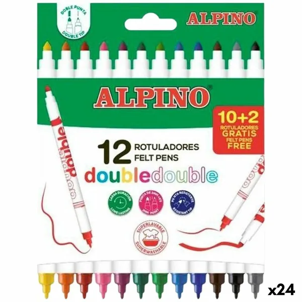 Набор маркеров Alpino Double Разноцветный 12 Предметы (24 штук)