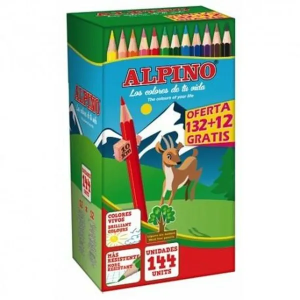 Värikynät Alpino KIDS EVOLUTION STRIPES Monivärinen 144 Kappaletta (6 osaa)