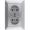 Arnold Recessed wall socket 2x earthed Silver