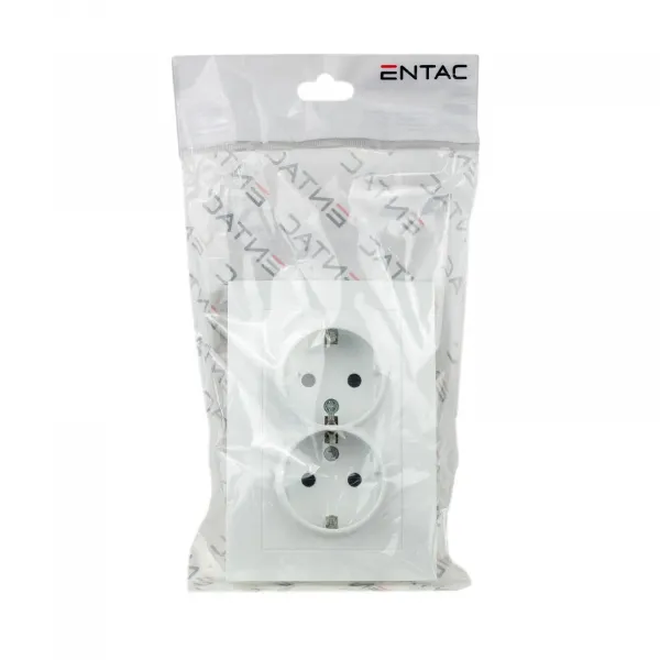 Arnold Recessed wall socket 2x earthed White