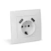 Arnold Recessed wall socket earthed + 2 USB 2.1A (total) White