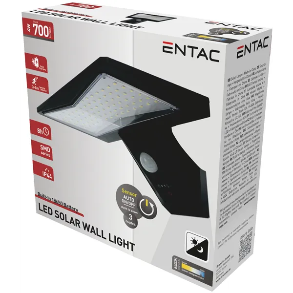 Solar Plastic Wall Lamp 4W SMD with PIR