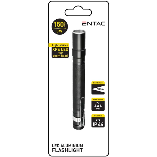 Entac Flashlight Zoom ALU 3W with belt clip