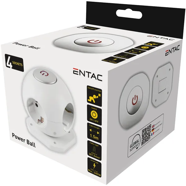 Power Ball 4 Sockets with Switch 1.5m 3G1.5