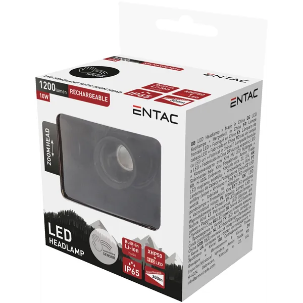 Entac Headlamp Focusable Sensor 10W XHP50+RED