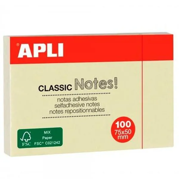 Стикеры для записей Apli CLASSIC Жёлтый 75 x 50 mm 12 Предметы (24 штук)