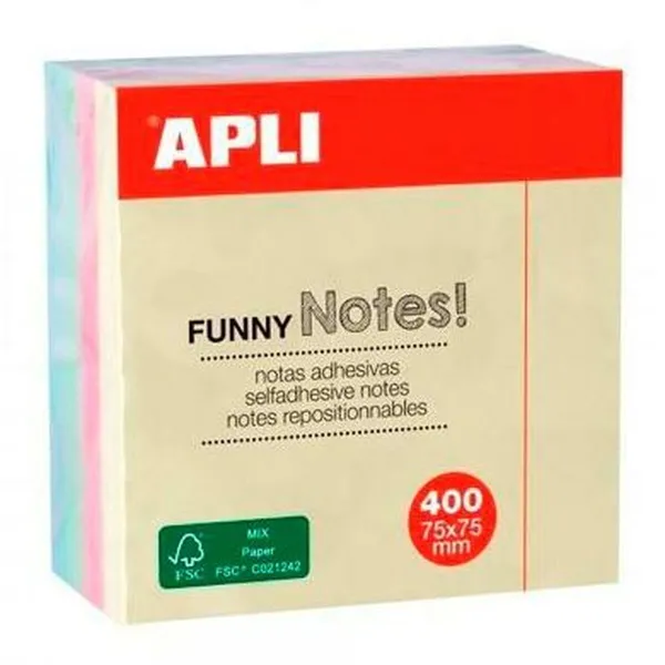 Стикеры для записей Apli FUNNY Разноцветный 75 x 75 mm (48 штук)