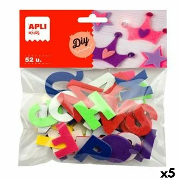 Фетр Apli Разноцветный Слова 3 cm 52 Предметы (5 штук)