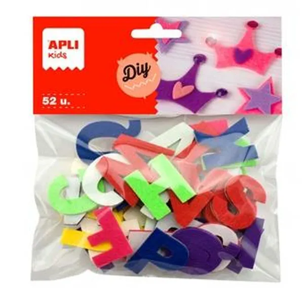 Фетр Apli Разноцветный Слова 3 cm 52 Предметы (5 штук)