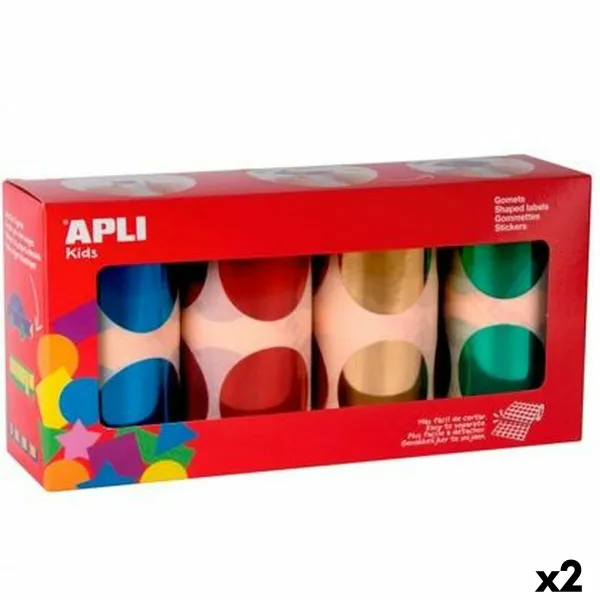 Hаклейки Apli Gomets Разноцветный Круглый 4 Предметы (2 штук)