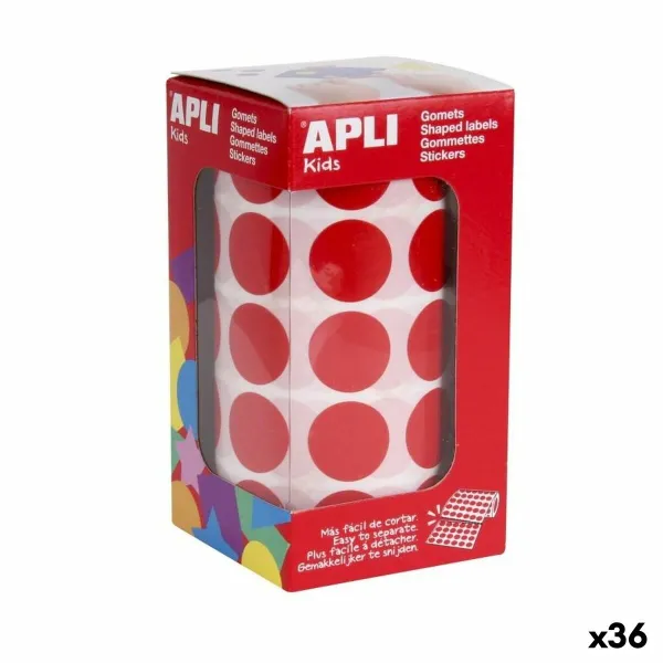 Hаклейки Apli Gomets Красный Круглый (36 штук)
