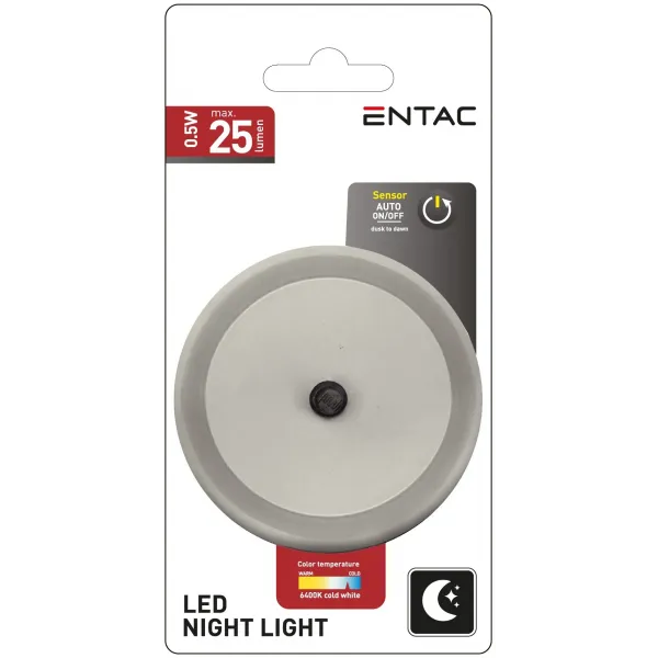 Entac Night Light 0.5W Round CW White