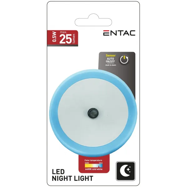 Entac Night Light 0.5W Round CW Blue