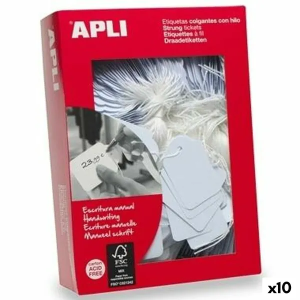 Hang tags Apli White 7 x 19 mm 1000 Pieces (10 Units)