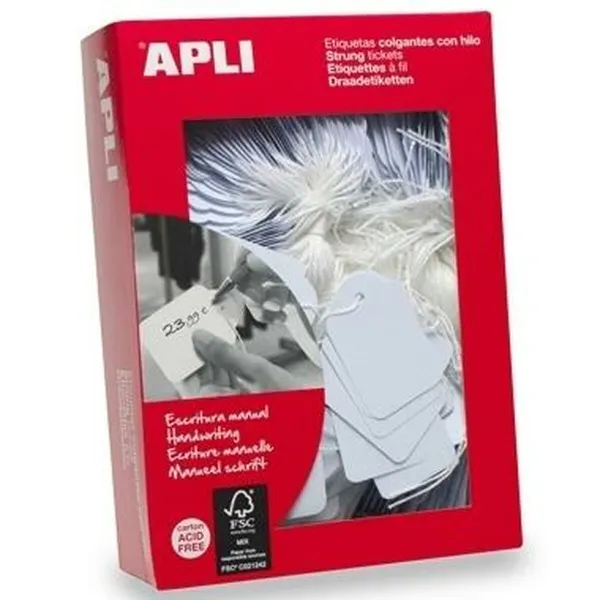 Hang tags Apli White 7 x 19 mm 1000 Pieces (10 Units)