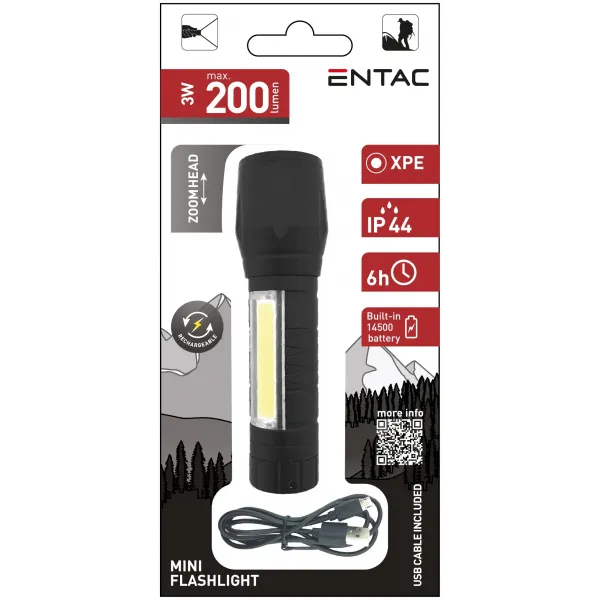 Entac Mini taskulamp 3W XPE laetav | Osta veebist — Megaluks