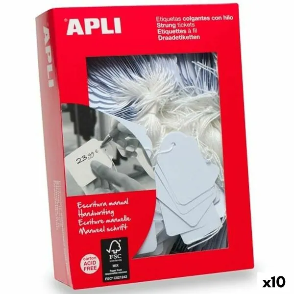 Hang tags Apli White 45 x 65 mm 400 Pieces (10 Units)