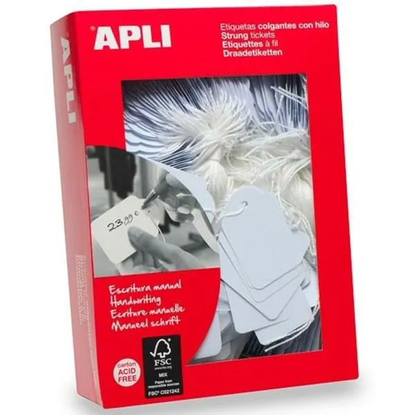 Hang tags Apli White 45 x 65 mm 400 Pieces (10 Units)