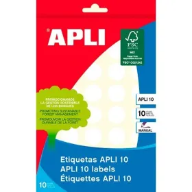 Liimaetiketit Apli Valkoinen Ympyrät Pyöreä 10 Levyt (10 osaa)