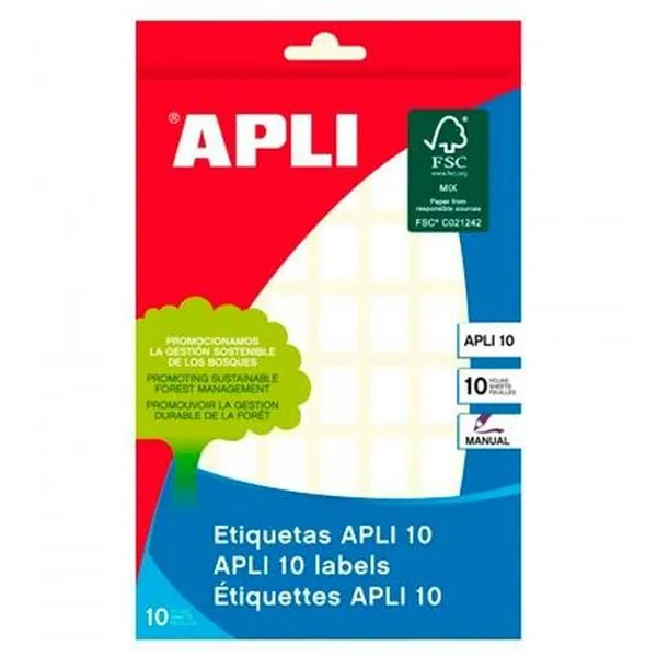 Клейкие этикетки Apli Белый бумага 10 Листья 12 x 18 mm (10 штук)