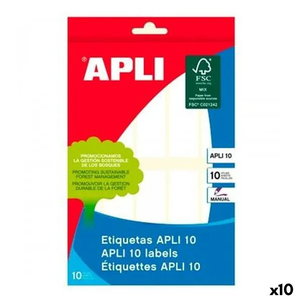 Клейкие этикетки Apli Белый бумага 10 Листья 20 x 75 mm (10 штук)