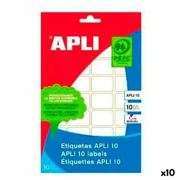 Клейкие этикетки Apli Белый бумага 10 Листья 25 x 40 mm (10 штук)