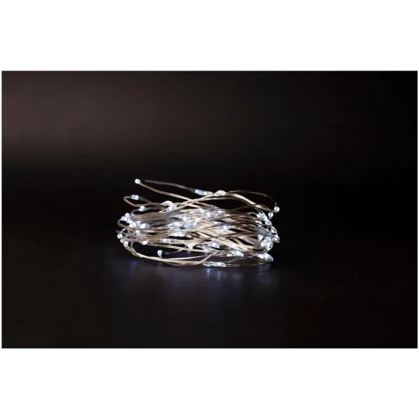 Christmas Indoor Silver Wire 80 LED Light CW 4,1m (3AA excl.)