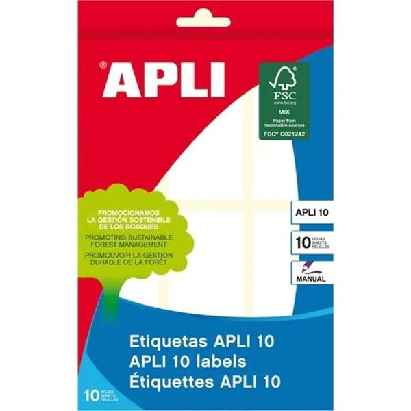 Клейкие этикетки Apli Белый бумага 10 Листья 36 x 82 mm (10 штук)
