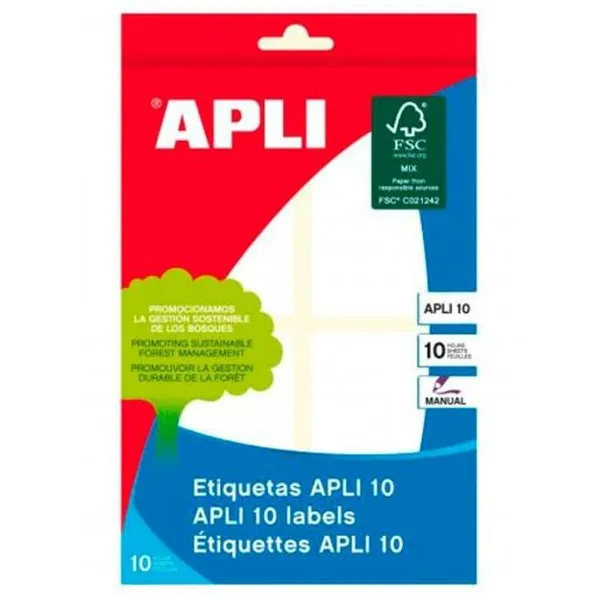 Клейкие этикетки Apli Белый бумага 10 Листья 40 x 75 mm (10 штук)