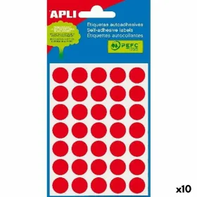 Клейкие этикетки Apli Красный круги Круглый 5 листов (10 штук)