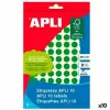 Клейкие этикетки Apli Зеленый круги Круглый 8 листов (10 штук)