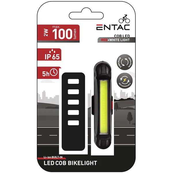 Entac Bike Light Plastic White-Red Rechargeable